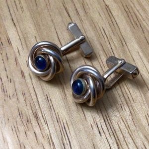 SWANK cuff links with blue inset